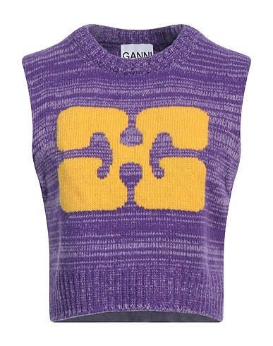 GANNI Sleeveless sweater VIOLA 45% Wool, 35% Recycled wool, 20% Recycled polyamide