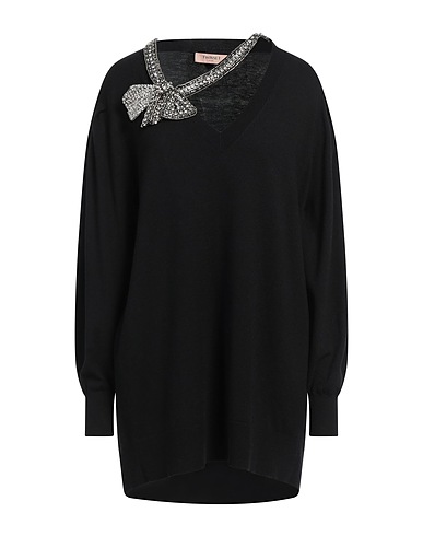 TWINSET Jumper Black 55% Polyamide, 20% Polyester, 16% Acrylic, 9% Wool, Cotton