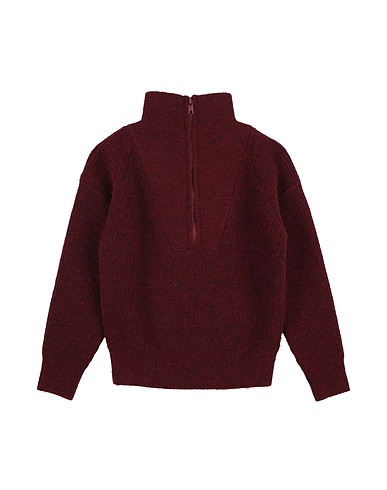 SIMPLE KIDS Polo neck Burgundy 45% Acrylic, 28% Nylon, 21% Polyester, 3% Wool, 3% Elastane