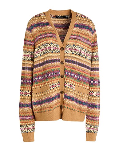 LAUREN RALPH LAUREN カーディガン ブラウン コットン 89% / リネン 11%