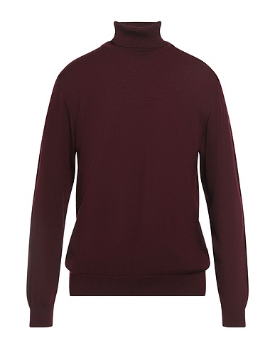 DANIELE FIESOLI Polo neck Burgundy 100% Merino Wool