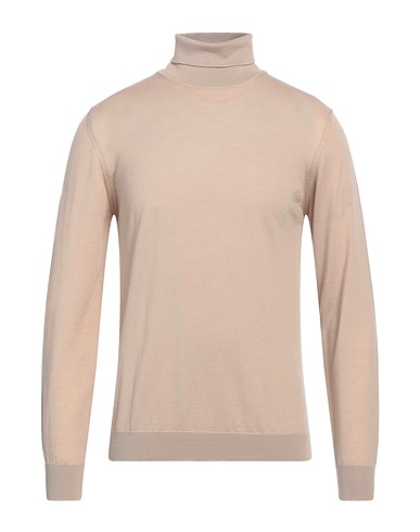DANIELE FIESOLI Polo neck Beige 100% Merino Wool