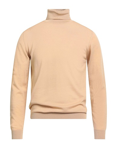 DANIELE FIESOLI Polo neck Sand 100% Merino Wool
