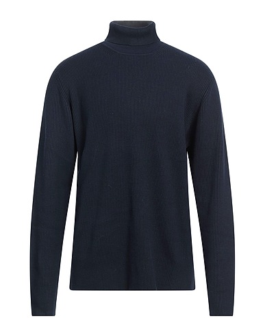 JACK & JONES Polo neck Midnight blue 50% Cotton, 50% Recycled polyester