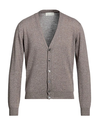 FILIPPO DE LAURENTIIS Strickjacke Maulwurfsgrau 90% Super 120s Wolle, 10% Kaschmir