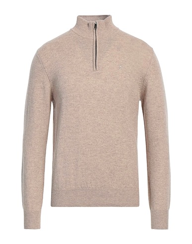 HACKETT Jumper with zip Sand 100% Wool