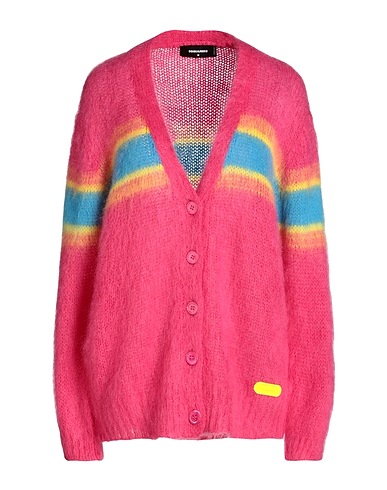 DSQUARED2 Cardigan Fuchsia 50% Mohair wool, 32% Polyamide, 18% Wool