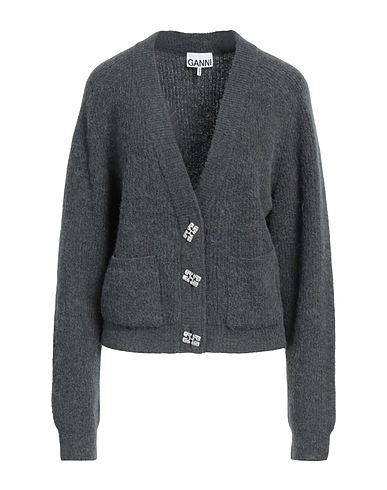 GANNI Cardigan Lead 32% Alpaca wool, 32% Wool, 30% Polyamide, 6% Elastane