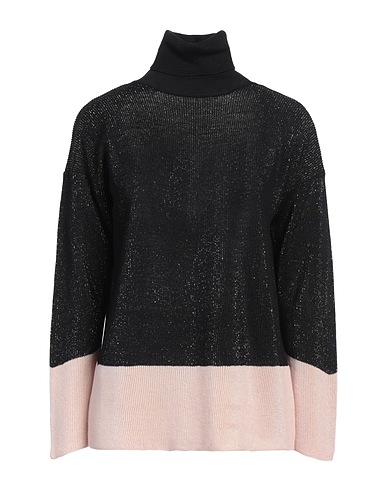 FERRANTE Polo neck Black 25% Wool, 25% Acrylic, 23% Viscose, 21% Polyester, 6% Metallic fiber
