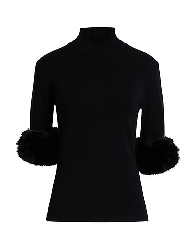 SIMONA CORSELLINI Turtleneck Black 70% Viscose, 30% Polyester, Nylon