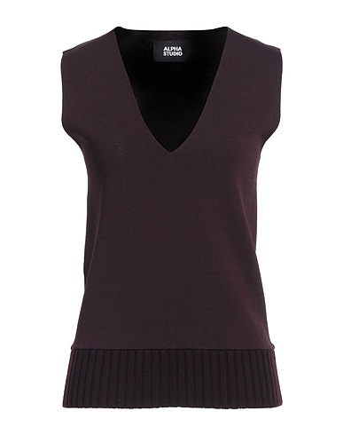 ALPHA STUDIO Maglia Gilet Prugna 65% Viscosa, 35% Nylon