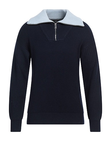 LIU •JO MAN Jumper with zip Midnight blue 41% Cotton, 28% Polyester, 13% Polyamide, 13% Acrylic, 5% Wool