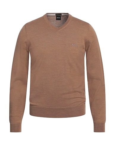 BOSS HUGO BOSS Jumper Camel 100% Virgin Wool