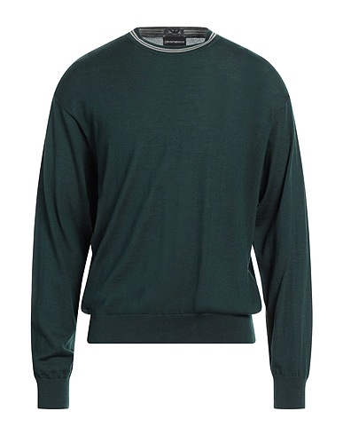 EMPORIO ARMANI Jumper Dark green 100% Virgin Wool