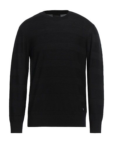 EMPORIO ARMANI Jumper Black 100% Virgin Wool, Polyamide, Elastane