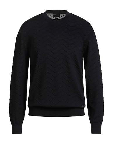 EMPORIO ARMANI プルオーバー ミッドナイトブルー バージンウール 100% / ナイロン / ポリウレタン