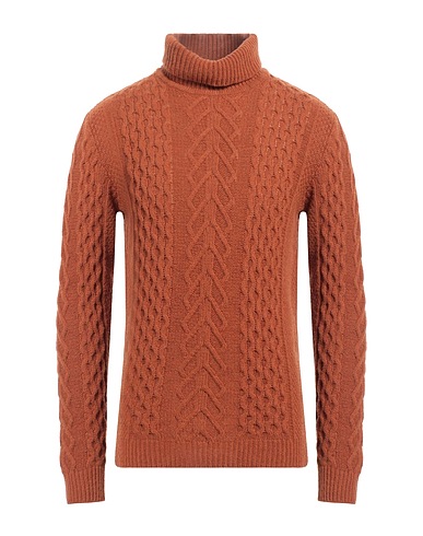 GREY DANIELE ALESSANDRINI Polo neck Brown 80% Wool, 20% Polyamide