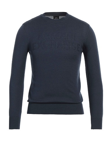 ARMANI EXCHANGE KNITWEAR Navy blue 50% Acrylic, 50% Virgin Wool, Polyamide, Elastane