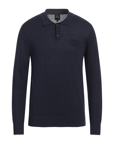 ARMANI EXCHANGE Sweater Midnight blue 53% Cotton, 42% Viscose, 5% Silk, Polyamide, Elastane
