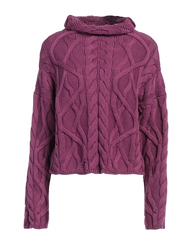 ALPHA STUDIO Polo neck Mauve 100% Merino Wool
