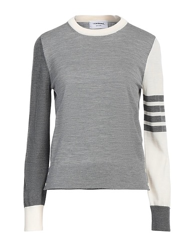 THOM BROWNE Jumper Grey 95% Virgin Wool, 4% Polyamide, 1% Elastane