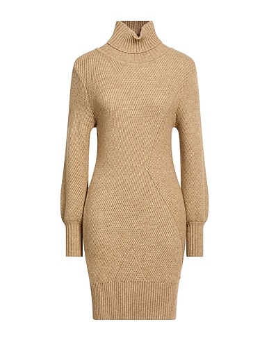 YES ZEE by ESSENZA Sheath dress JEANS Camel 50% Acrylic, 30% Polyester, 20% Polyamide