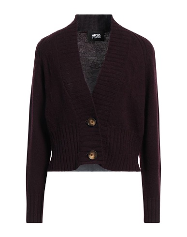 ALPHA STUDIO Cardigan Plum 100% Wool