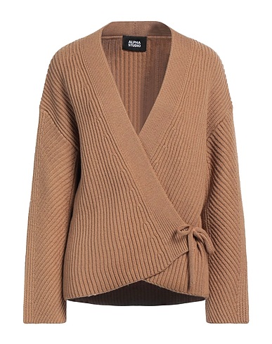 ALPHA STUDIO Cardigan Camel 100% Wool