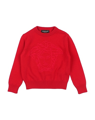 VERSACE YOUNG Pullover Rosso 100% Lana Vergine, Viscosa
