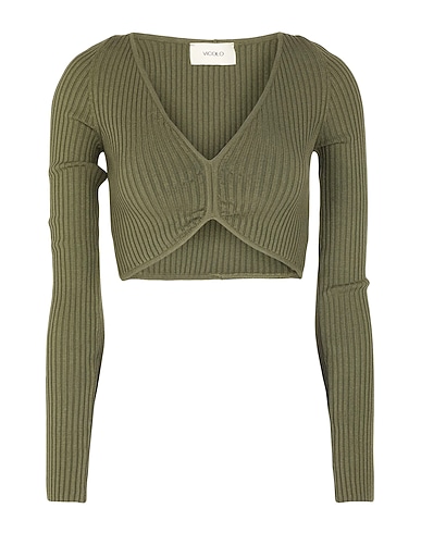 VICOLO Pullover VERDE MILITARE 70% Viscosa, 30% Poliestere