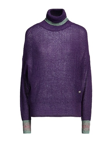 PINKO Turtleneck Purple 46% Wool, 44% Polyamide, 5% Mohair wool, 5% Alpaca wool, Metal