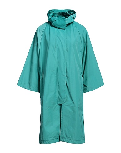 HEVÒ Full-length jacket Turquoise 60% Polyester, 40% Cotton