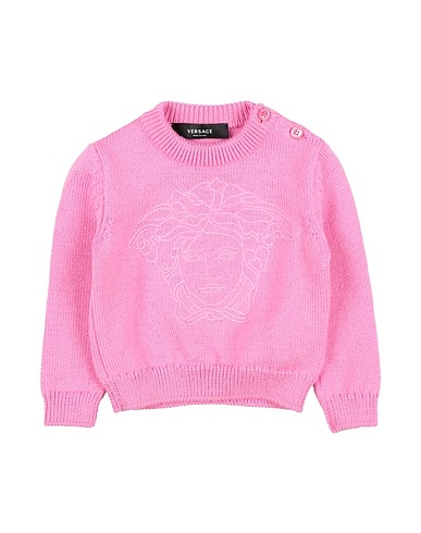 VERSACE YOUNG Pullover Rosa 100% Lana Vergine, Viscosa