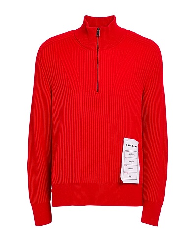 AMARANTO Sweater with zip Red 100% Wool
