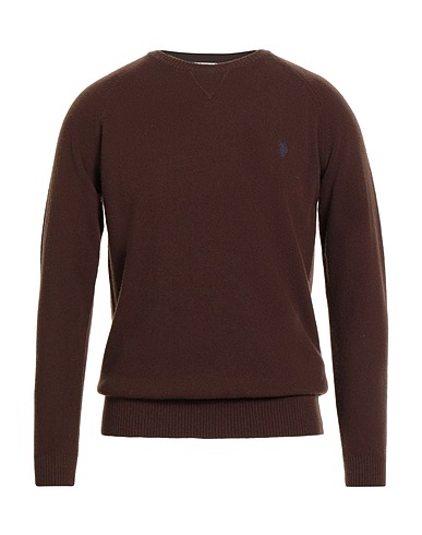 U.S.POLO ASSN. Jumper Dark brown 80% Wool, 20% Polyamide