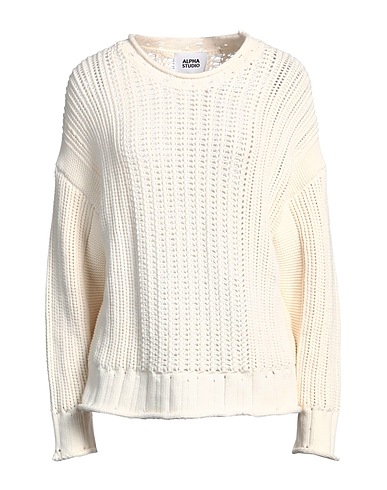 ALPHA STUDIO Sweater Ivory 62% Cotton, 38% Polyamide