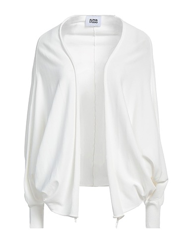 ALPHA STUDIO Cardigan White 65% Viscose, 35% Nylon