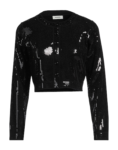 SANDRO Cardigan Black 59% Viscose, 24% Polyester, 17% Polyamide, Polyethylene