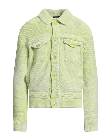 GCDS Cardigan Lime green 84% Cotton, 15% Polyamide, 1% Elastane