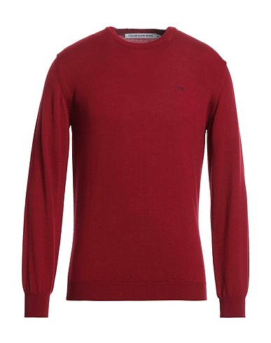 CALVIN KLEIN JEANS Pullover Bordeaux 100% Merinowolle