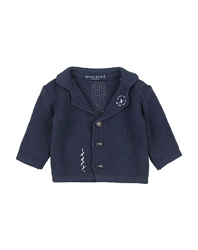 MANUELL & FRANK Cardigan Navy blue 50% Cotton, 50% Acrylic