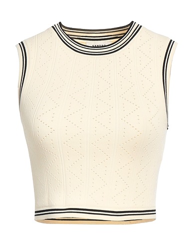 SANDRO Jumper Ivory 52% Viscose, 45% Polyamide, 3% Elastane