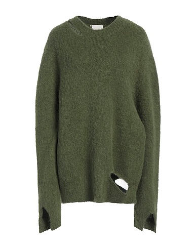RAMAEL Sweater Military green 51% Alpaca wool, 28% Wool, 18% Polyamide, 3% Elastane