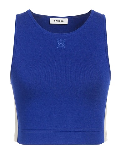 SANDRO Top Blue 43% Cotton, 30% Viscose, 14% Polyamide, 13% Polyester