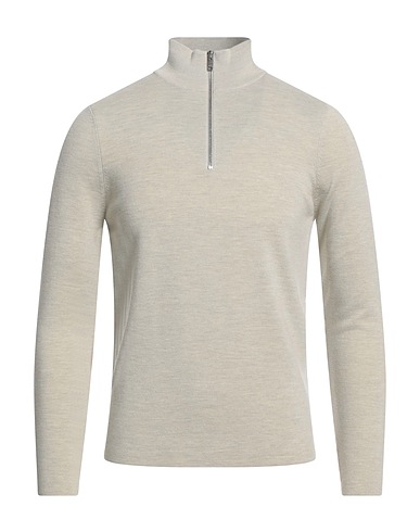 SANDRO Polo neck Sage green 100% Wool, Polyamide, Elastane