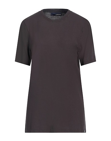 LARDINI Basic T-Shirt Dark brown 100% Cotton