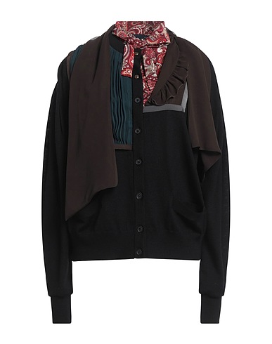 KOLOR Cardigan Black 100% Wool, Polyester
