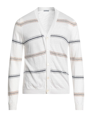 MALO Cardigan Bianco 77% Lino, 23% Cotone