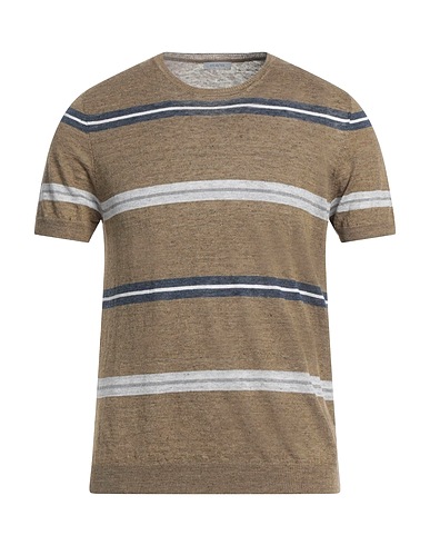 MALO Sweater Military green 77% Linen, 23% Cotton