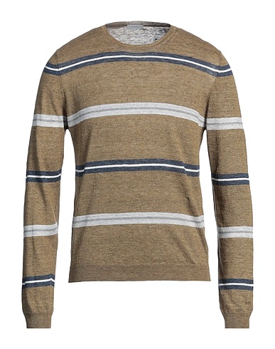 MALO Sweater Military green 77% Linen, 23% Cotton